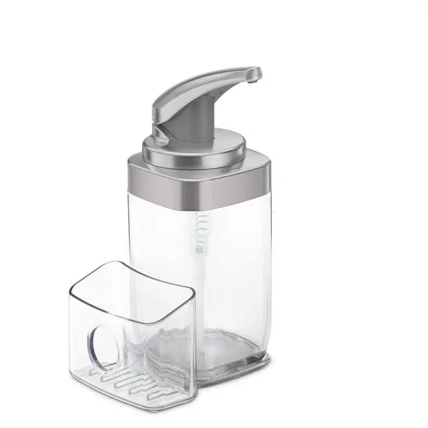 Square Push-Action Soap Dispenser With Built-In Caddy 1