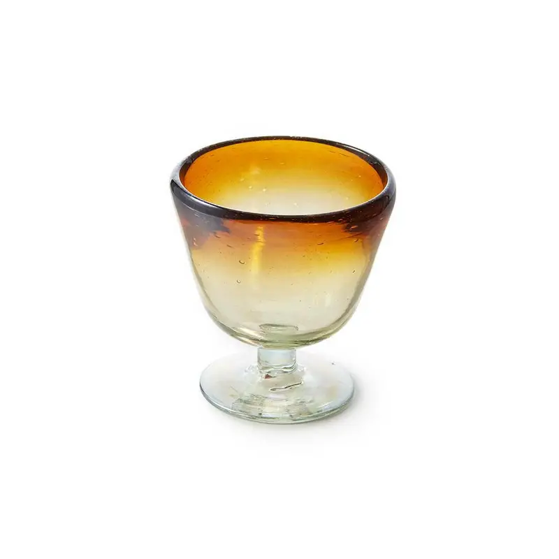 St. Frank Iridescent Amber Coupe Glasses 1