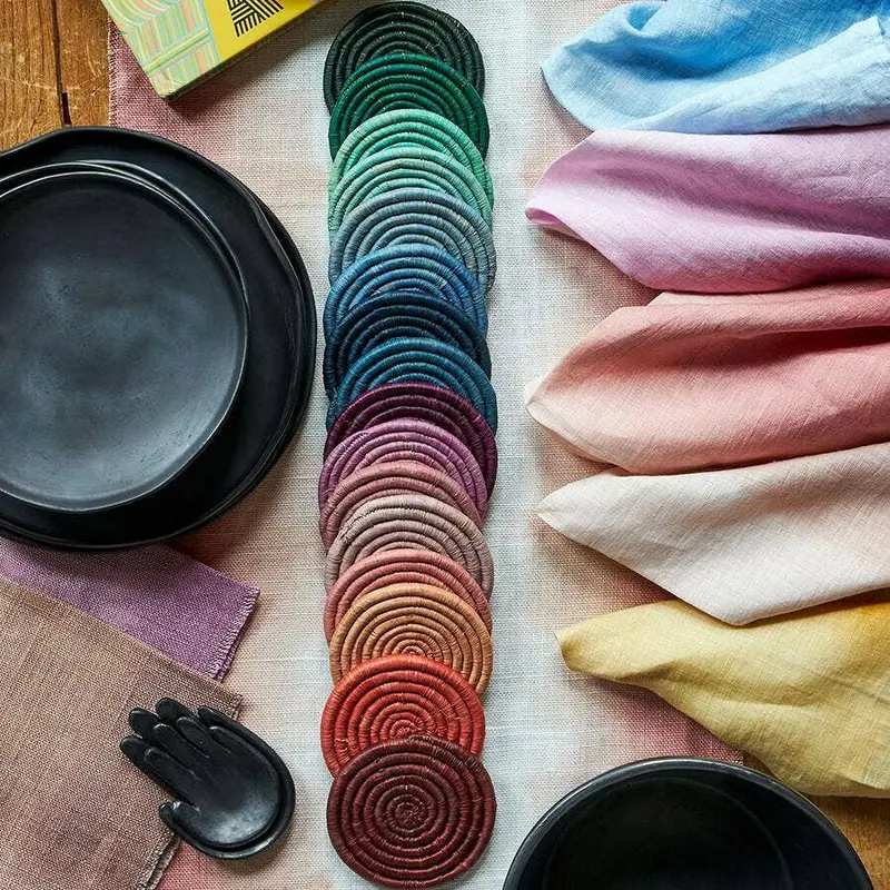 St. Frank Ombré Linen Coasters – Rich Purple Set 1