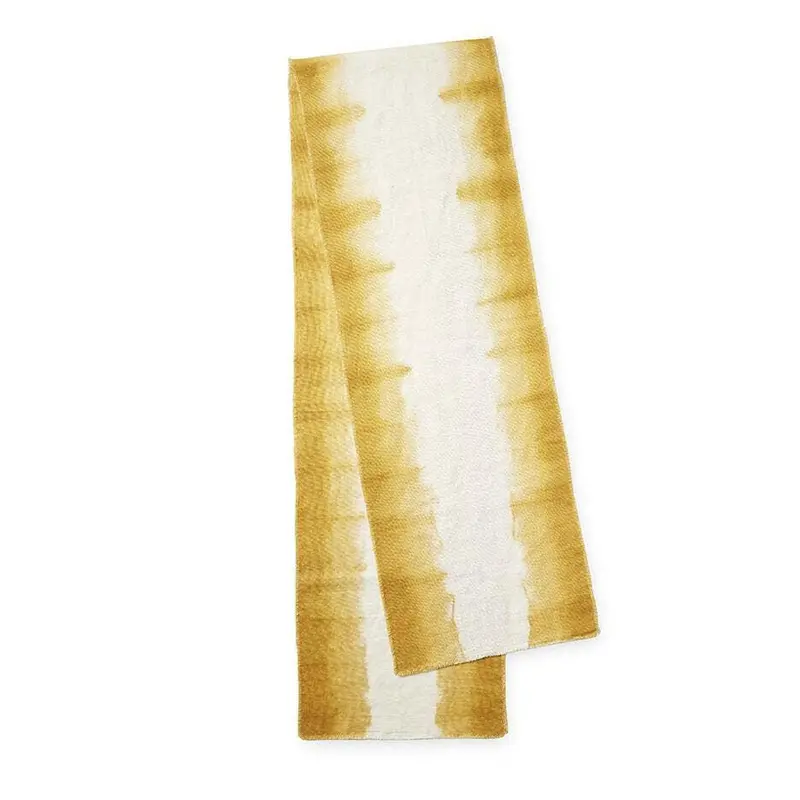 St. Frank Ombré Linen Table Runner In Warm Ochre Hue 1