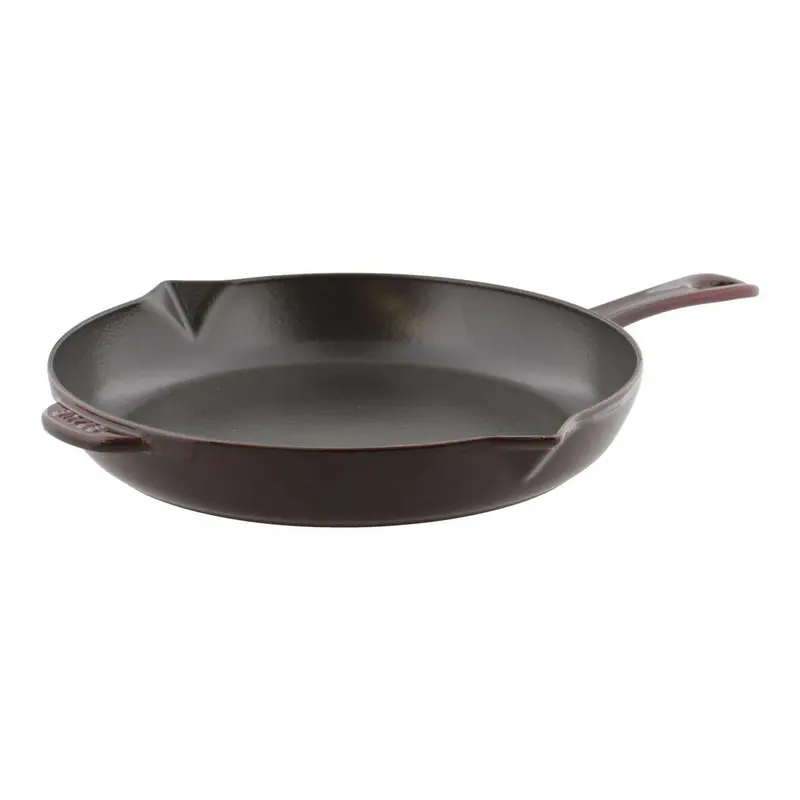 Staub 10-Inch Grenadine Fry Pan With Pour Spout – Enamel-Coated Cast Iron 1