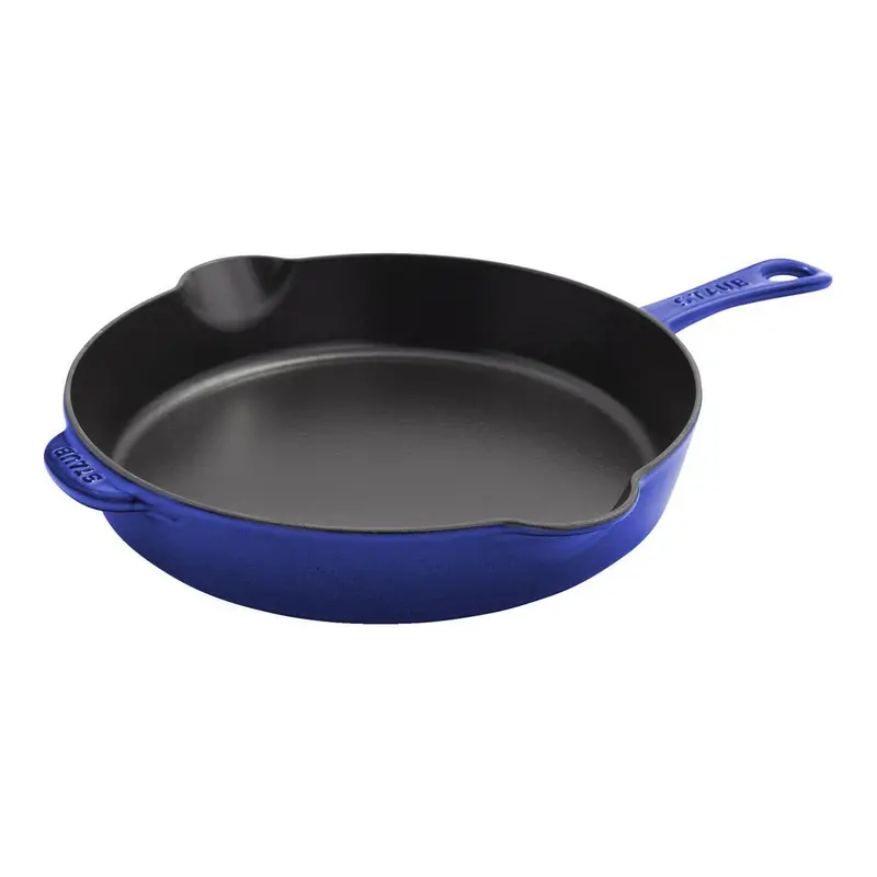 Staub 11-Inch Deep Fry Pan In Deep Blue Enamel 1