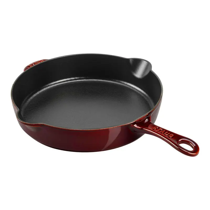Staub 11-Inch Traditional Deep Fry Pan In Grenadine – Heavy-Duty Cast Iron 1