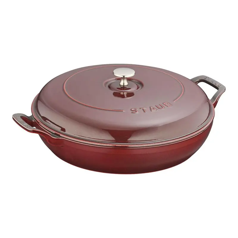 Staub 12-Inch Grenadine Braiser – Enameled Cast Iron Lid-Included Cookware 1
