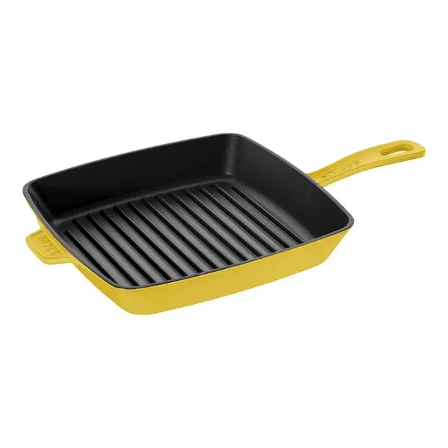 Staub Citron Yellow Square Cast Iron Grill Pan 1