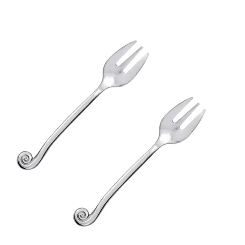 Swirl-Design Stainless Steel Cake Forks (Set Of 2) 1