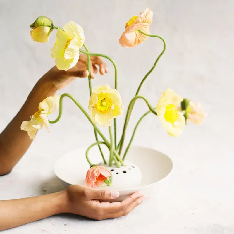 The Floral Society Ceramic Flower Frog Bowl For Arrangements 1