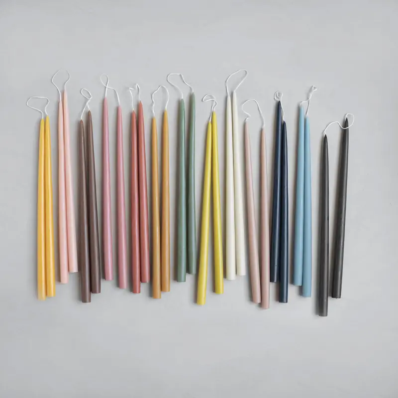 The Floral Society Greige Dipped Taper Candles – 18-Inch Elegant Pair 1