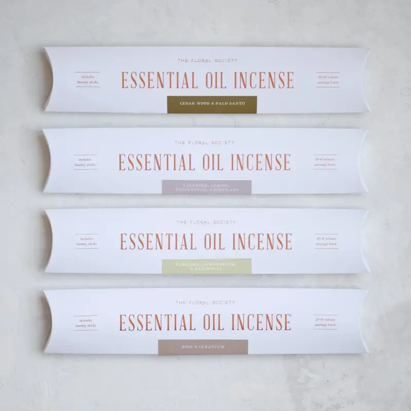 The Floral Society Lavender, Lemon Eucalyptus & Rosemary Essential Oil Incense 1
