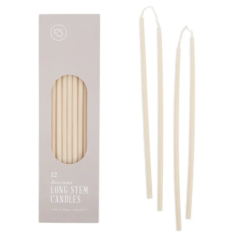 The Floral Society Salt Long-Stem Beeswax Candle 1