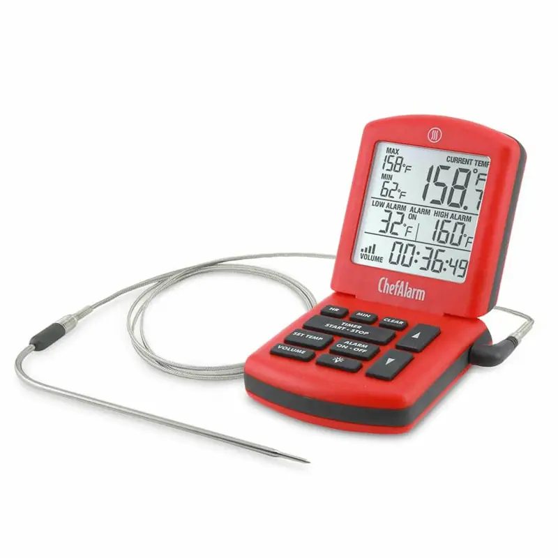 Thermoworks Chefalarm Digital Cooking Thermometer With Timer – Vibrant Red 1