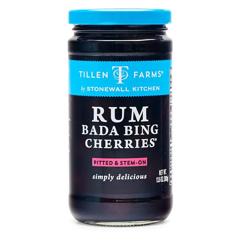 Tillen Farms Rum Bada Bing Cherries – Boozy, Cinnamon-Spiced Maraschino Cherries 1