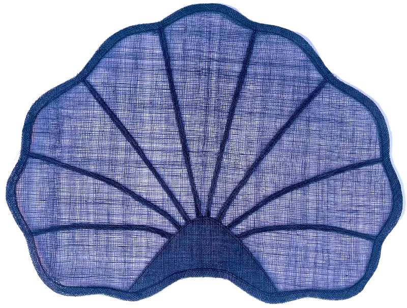 Tisch New York Navy Nautilus Placemat – Textured Natural Linen 1