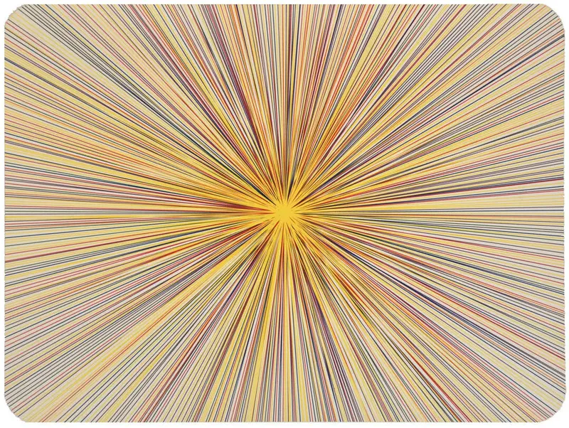 Tisch New York Yellow Multi-Line Placemat – Modern Cotton Design 1