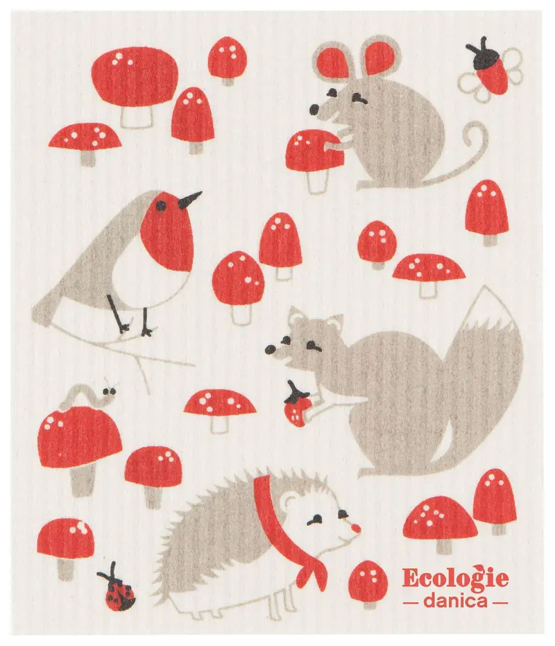 Toadstool-Inspired Swedish Dishcloth 1