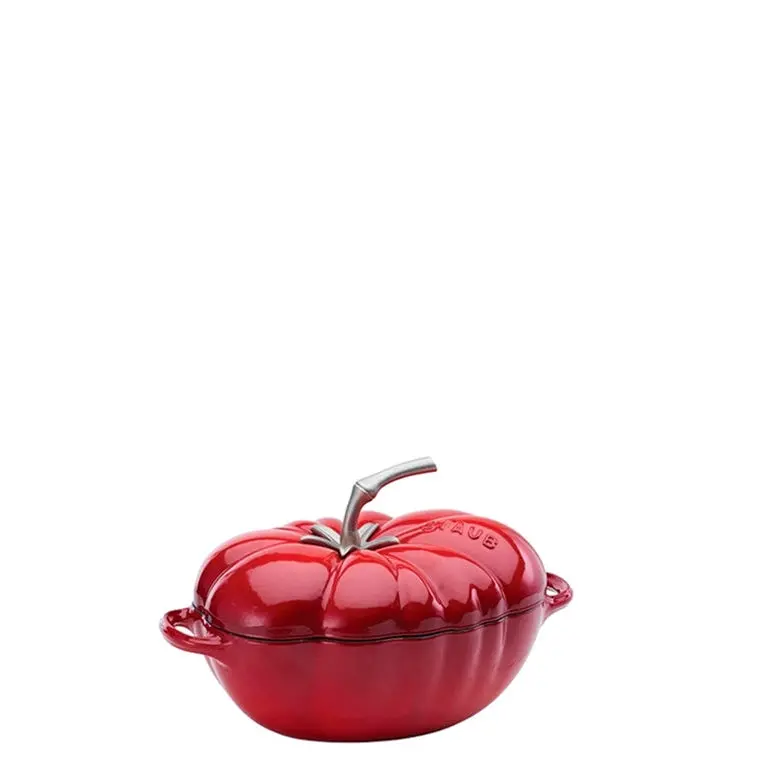 Tomato-Red Enamel-Coated Cast Iron Casserole Dish 1