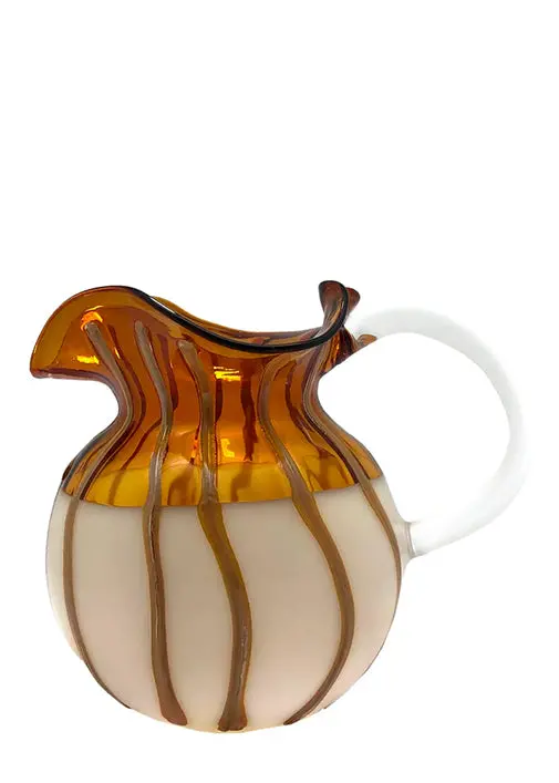 Torcello Mezzo & Mezzo Dual-Tone Carafe In White And Amber 1