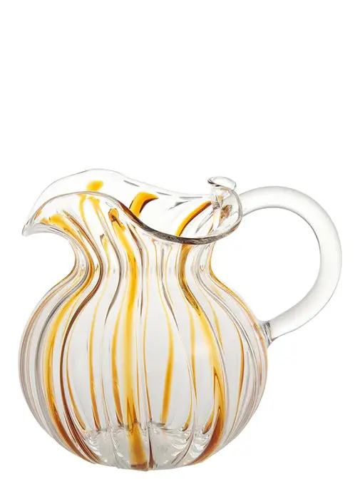 Torcello Yellow Striped Ceramic Pitcher 1