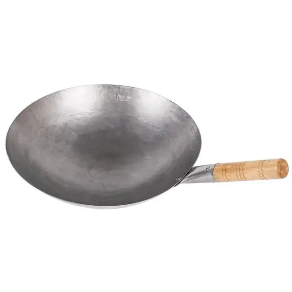 Town 14-Inch Traditional Carbon Steel Mandarin Wok With Ergonomic Wood Handle 1