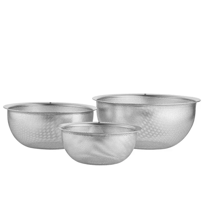 Tri-Size Stainless Steel Colander Set – Nesting Design 1
