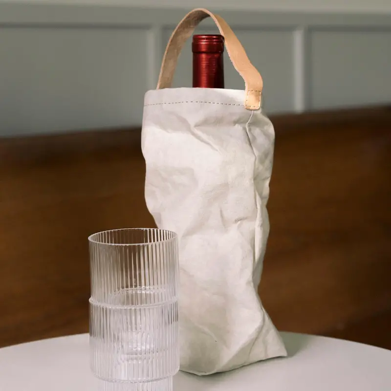 Uashmama Insulated Wine Tote Bag – Chachemire (Creamy Beige) 1