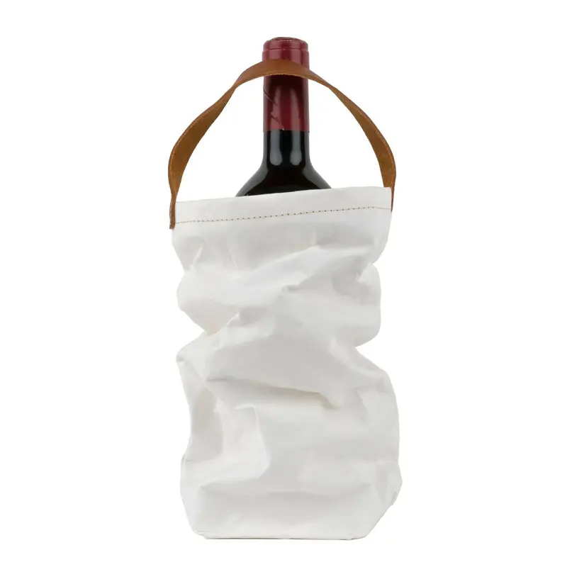 Uashmama Insulated Wine Tote Bag – Crisp White Canvas 1