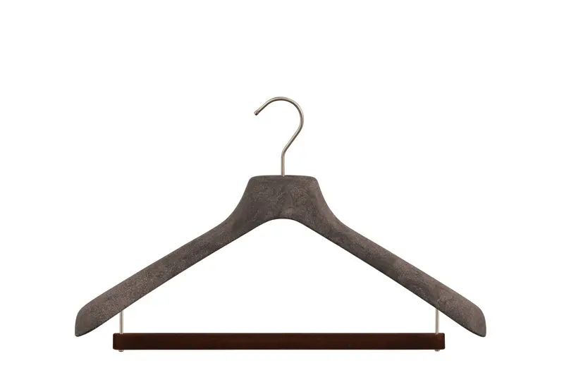 Velvet-Covered Suit Hanger With Trousers Bar 1