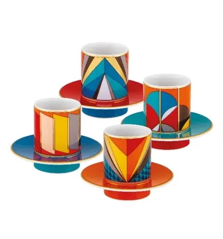 Vista Alegre Futurismo Espresso Cup And Saucer Set (4 Pcs) 1