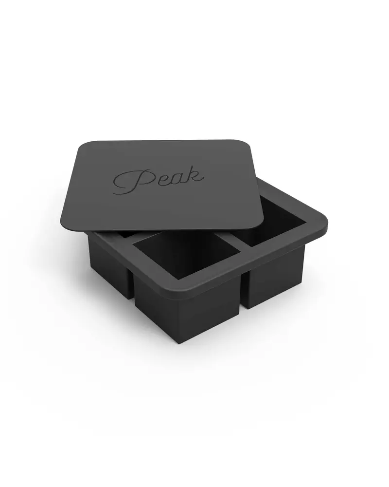 W&P Peak Extra-Large Silicone Ice Tray – Charcoal-Colored Flexible Mold For Clear Cubes 1