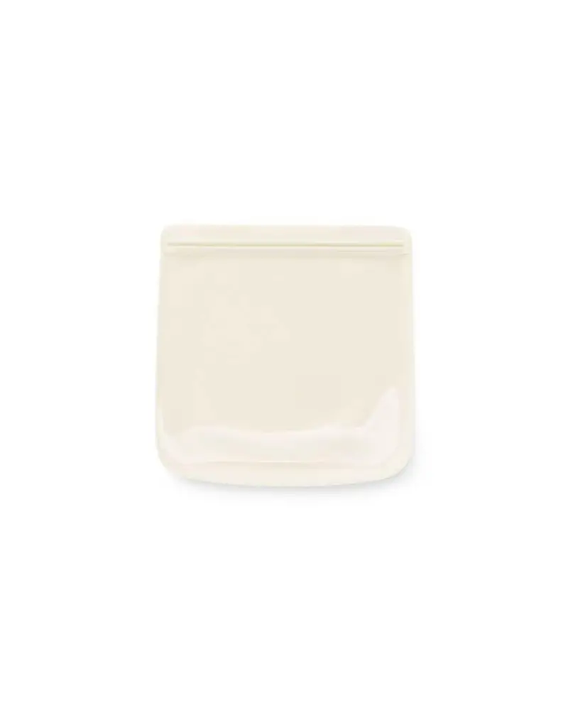 W&P Silicone Reusable Food Bag – 34 Oz Cream-Colored Resealable Storage Pouch 1