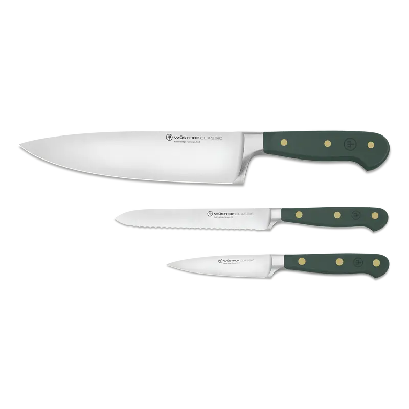 Wüsthof Classic 3-Piece Utility Knife Set – Rosemary-Themed Handles 1