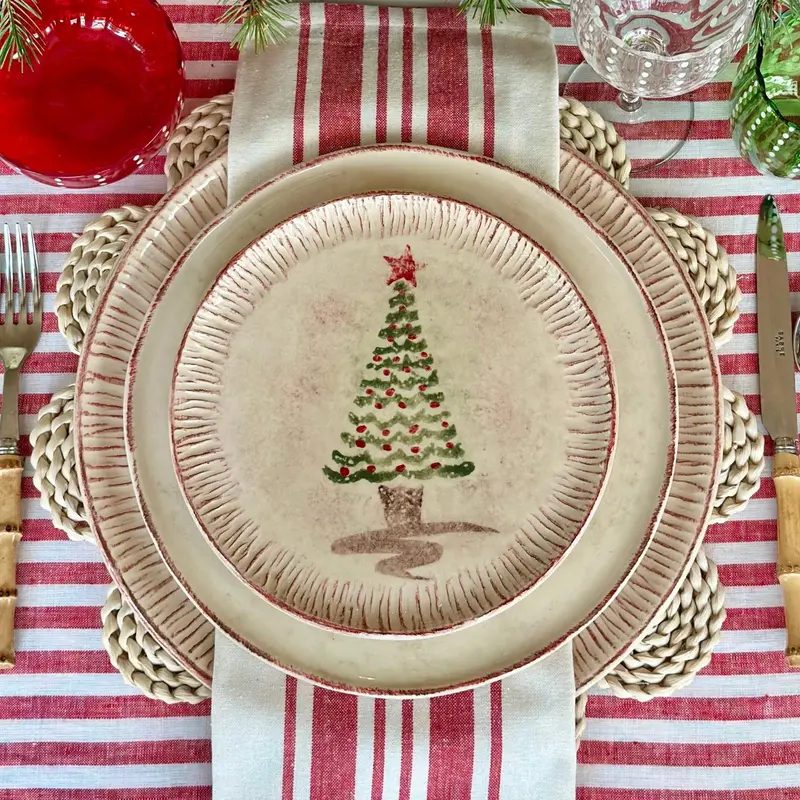 Zafferano Holiday Tree Dessert Plates – Set Of 4 Ceramic Mini Serving Plates 1