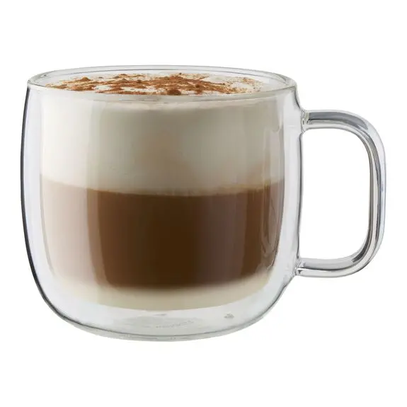 Zwilling Sorrento Cappuccino Glass Mug Set – 2-Piece, Modern Barista-Style Design 1