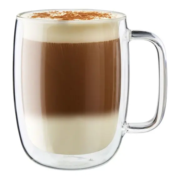 Zwilling Sorrento Latte Glass Mug Set – 2-Piece, Sleek Transparent Serving Cups 1